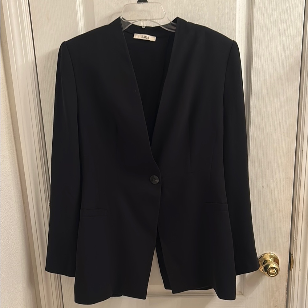 Black Tailored Blazer with V-Neckline
